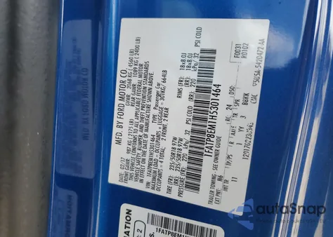 2017 Ford Mustang из США, поврежденный, VIN 1FATP8EM1H5301464